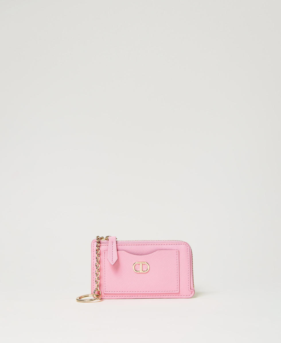 Portacarte con zip e anello portachiavi Rosa "Prism Pink" Donna 241TH7018_06649_01