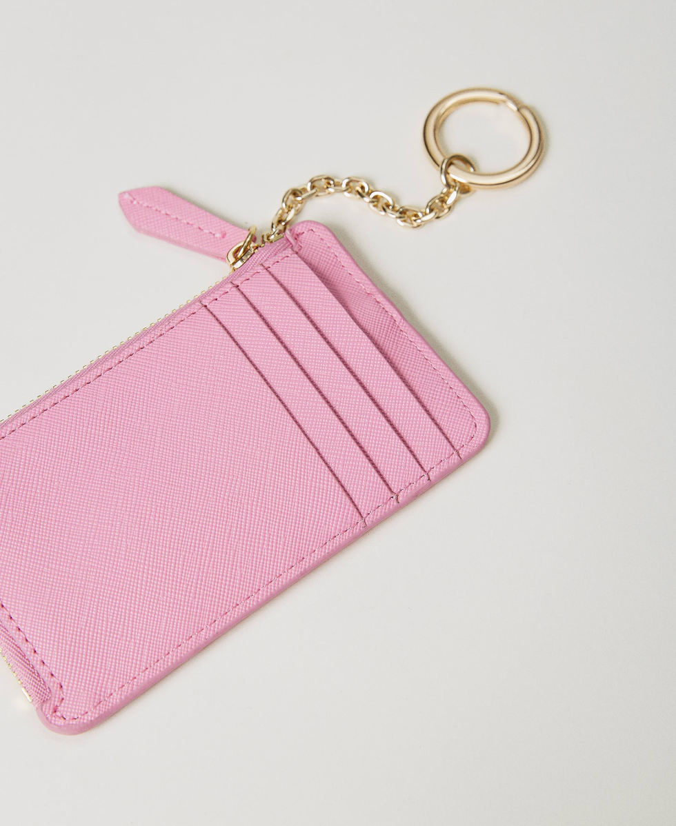 Portacarte con zip e anello portachiavi Rosa "Prism Pink" Donna 241TH7018_06649_02