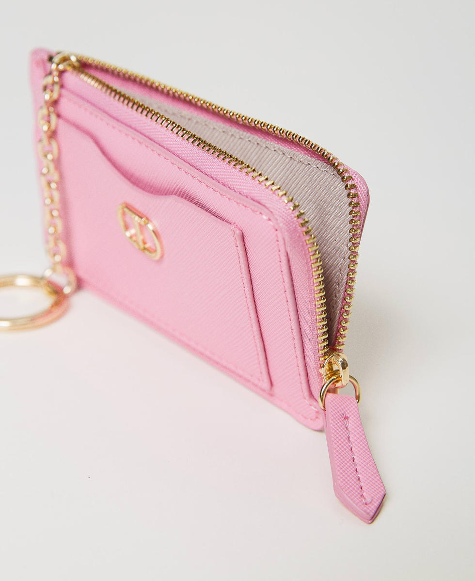 Portacarte con zip e anello portachiavi Rosa "Prism Pink" Donna 241TH7018_06649_03