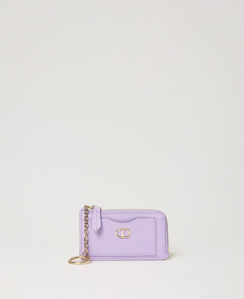 Card holder with zip and keyring “Hyacinth” Purple Woman 241TH7018_11296_01