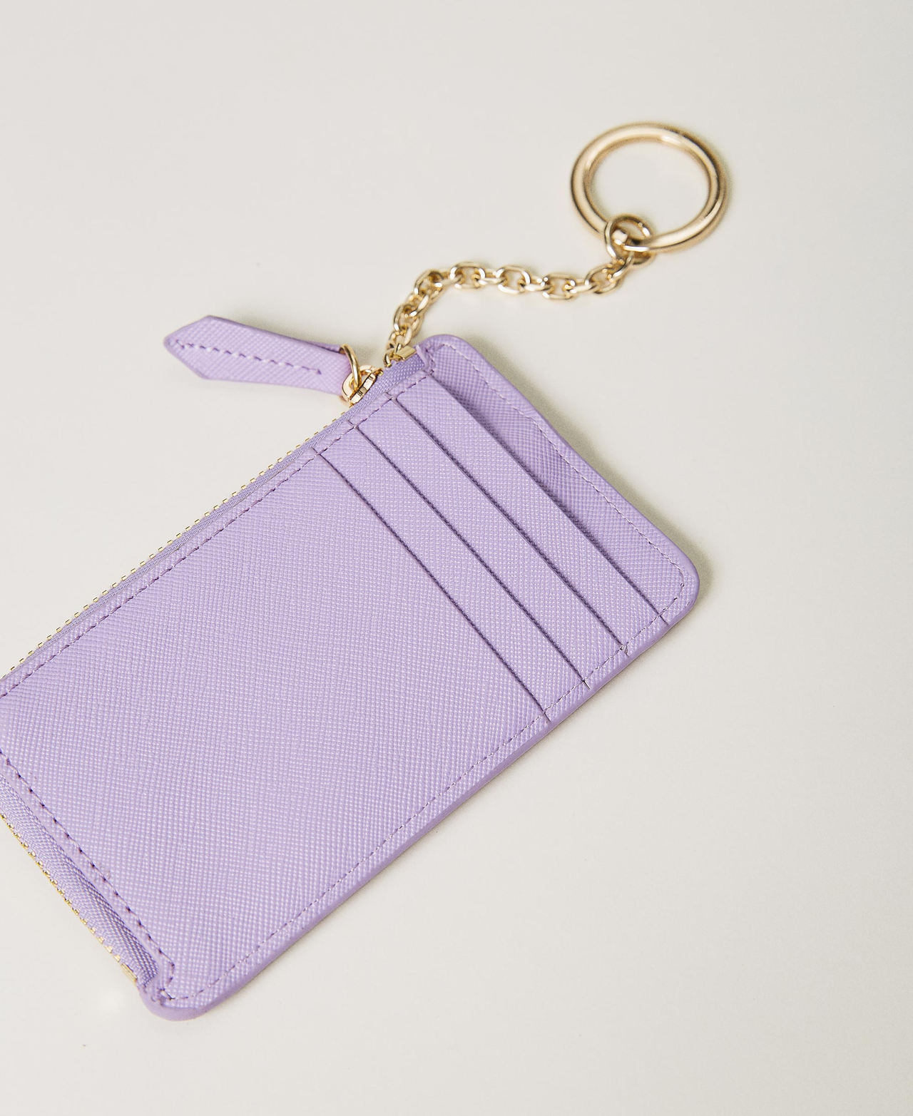 Card holder with zip and keyring “Hyacinth” Purple Woman 241TH7018-02