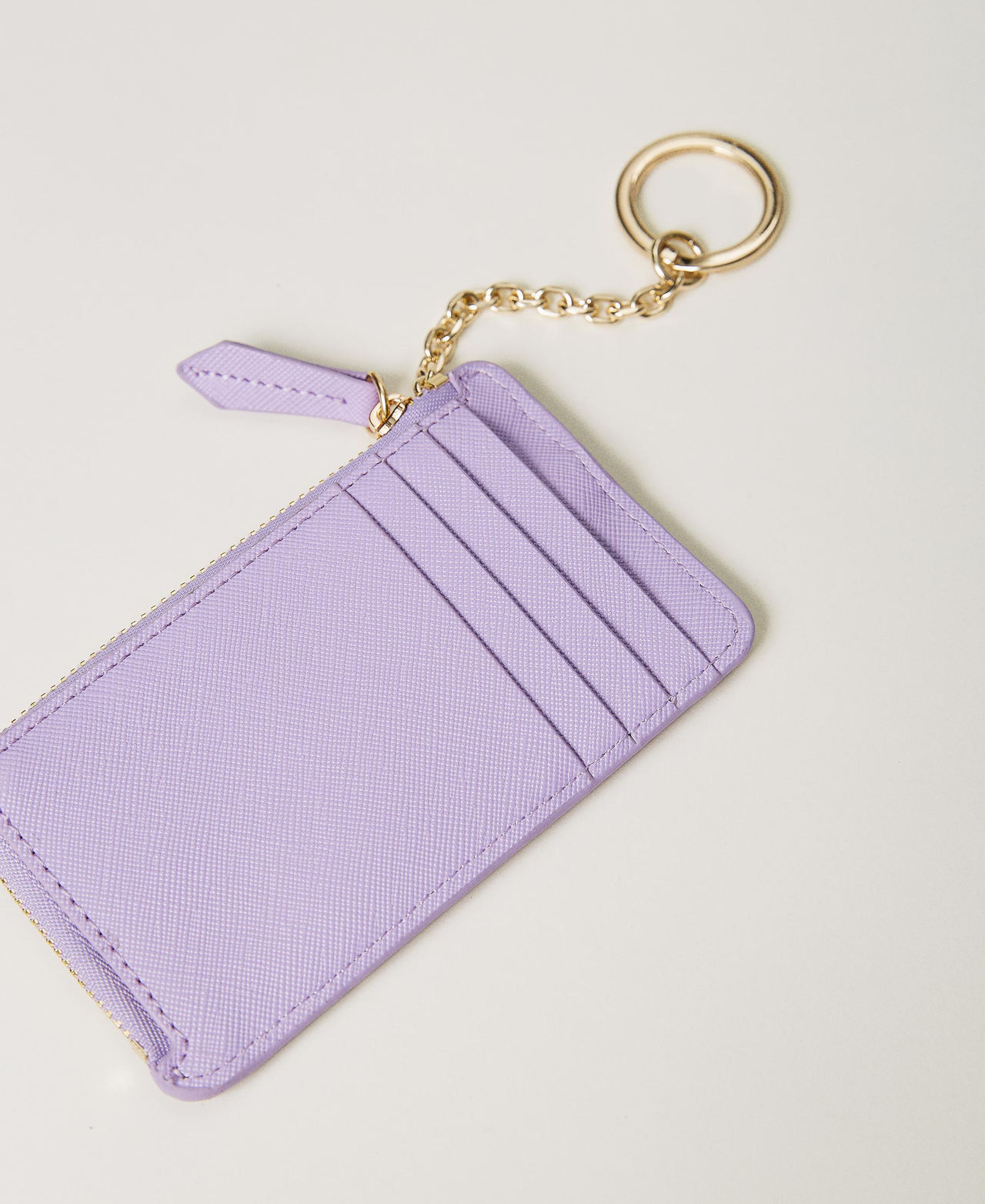 Card holder with zip and keyring “Hyacinth” Purple Woman 241TH7018_11296_02