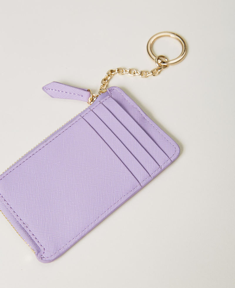 Card holder with zip and keyring “Hyacinth” Purple Woman 241TH7018_11296_02