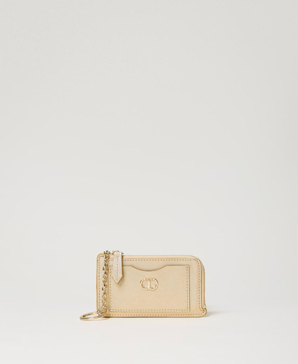Card holder with zip and keyring &ldquo;Golden Precious&rdquo; Gold Woman 241TH7018_11309_01