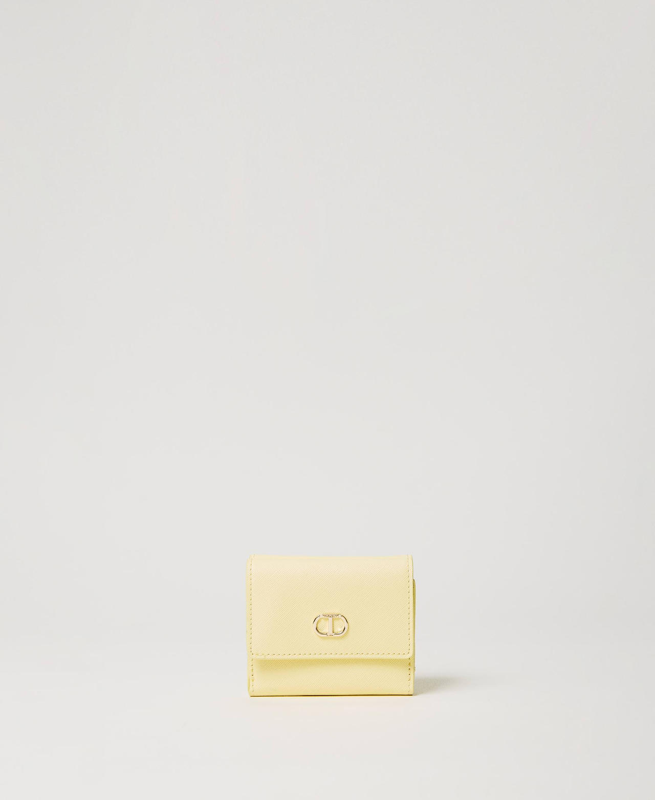 Small wallet with flap and Oval T Woman Yellow TWINSET Milano