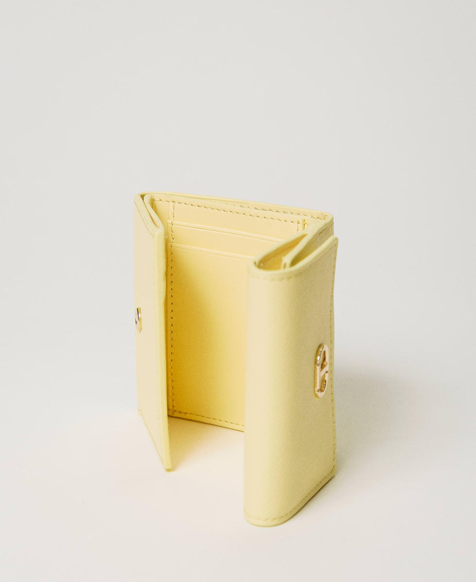 Small wallet with flap and Oval T Woman Yellow TWINSET Milano