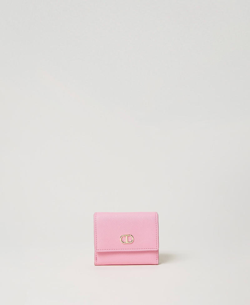 Small wallet with flap and Oval T "Prism Pink" Woman 241TH7019-01