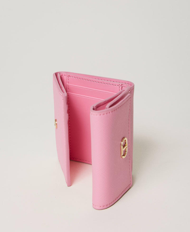 Small wallet with flap and Oval T "Prism Pink" Woman 241TH7019-03