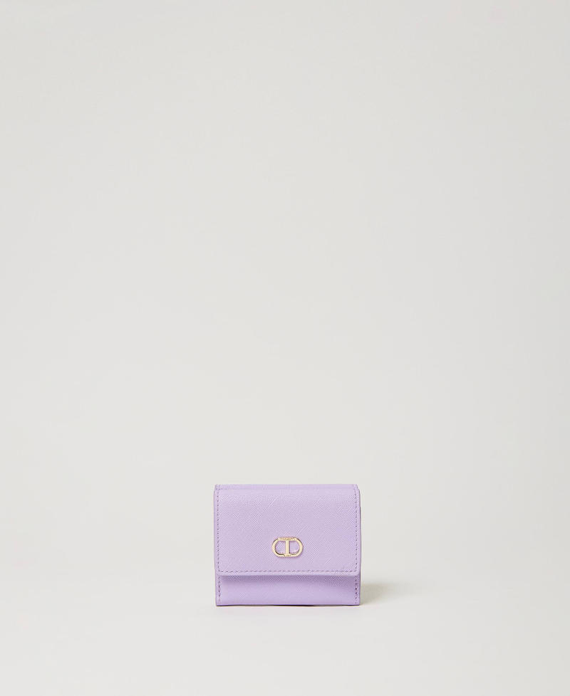 Small wallet with flap and Oval T “Hyacinth” Purple Woman 241TH7019_11296_01