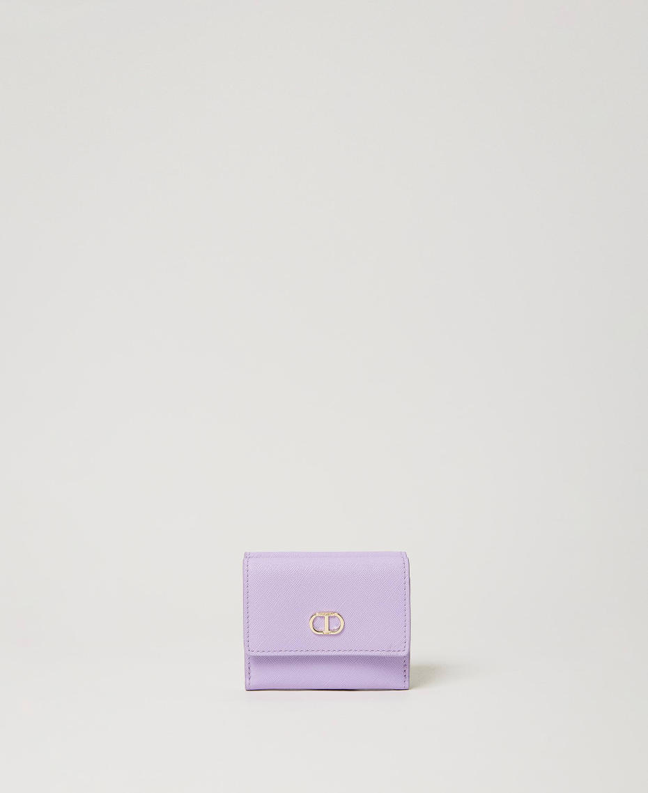 Small wallet with flap and Oval T “Hyacinth” Purple Woman 241TH7019_11296_01