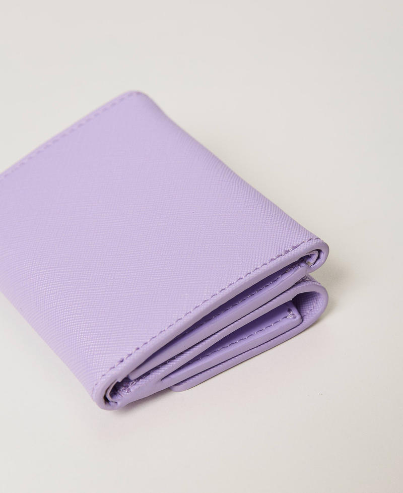 Small wallet with flap and Oval T “Hyacinth” Purple Woman 241TH7019_11296_02