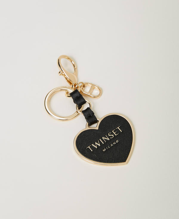 Heart-shaped keyring with logo