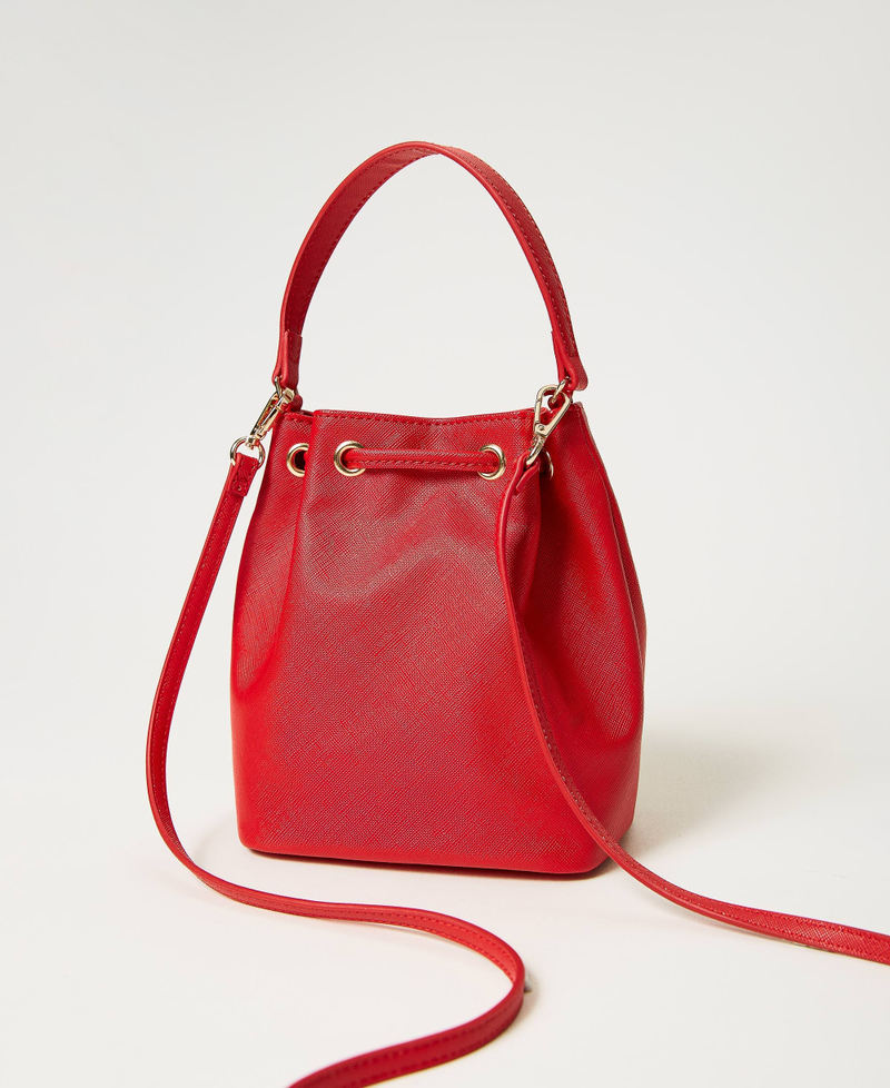 Mini borsa a secchiello con Oval T Rosso Lacca Donna 241TH7030_00678_03
