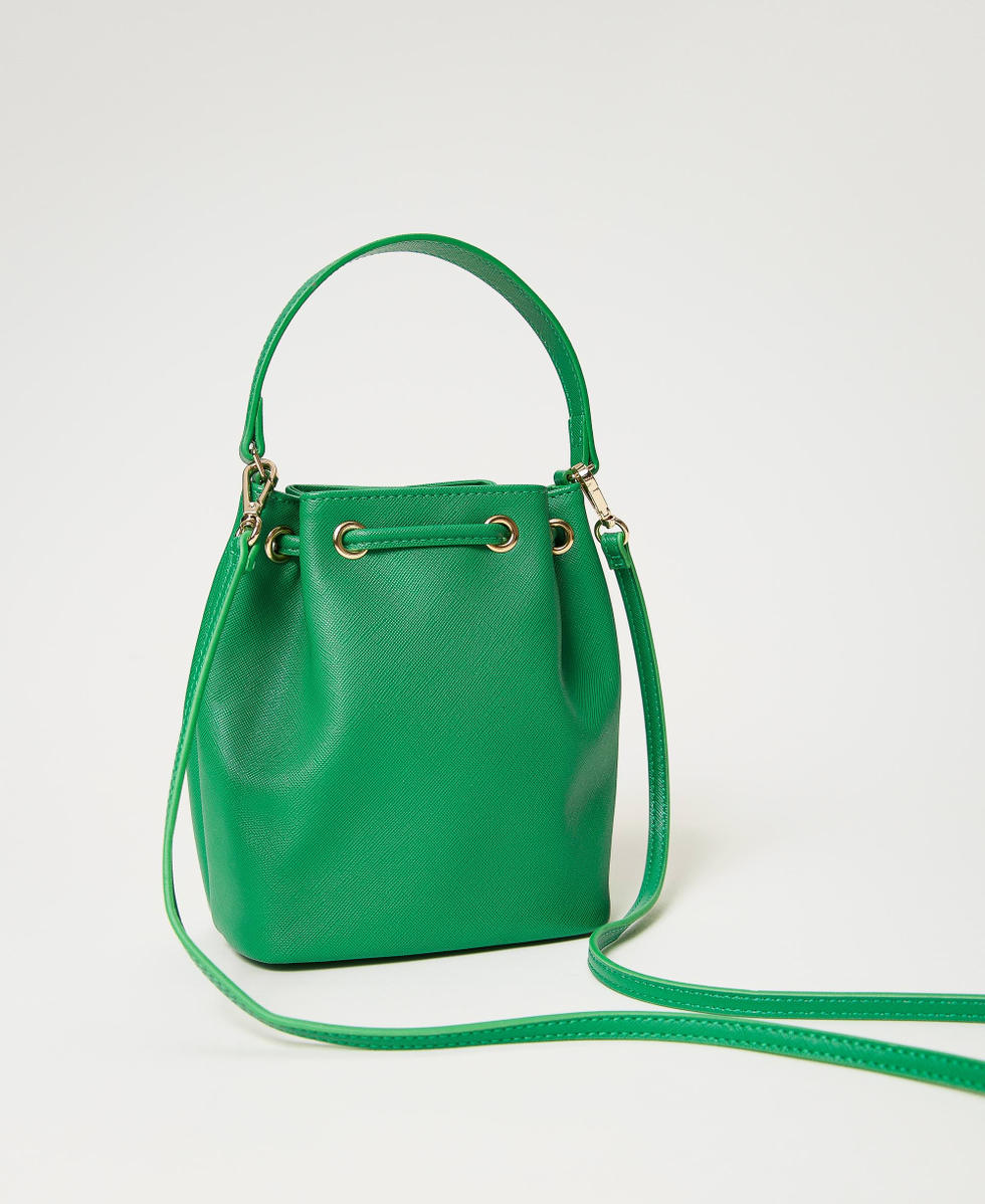 Mini bucket bag with Oval T &ldquo;Flag Green&rdquo; Woman 241TH7030_00928_03