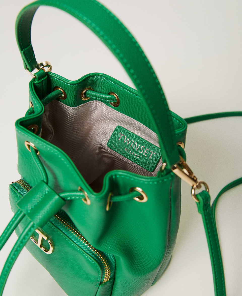 Mini bucket bag with Oval T “Flag Green” Woman 241TH7030_00928_04