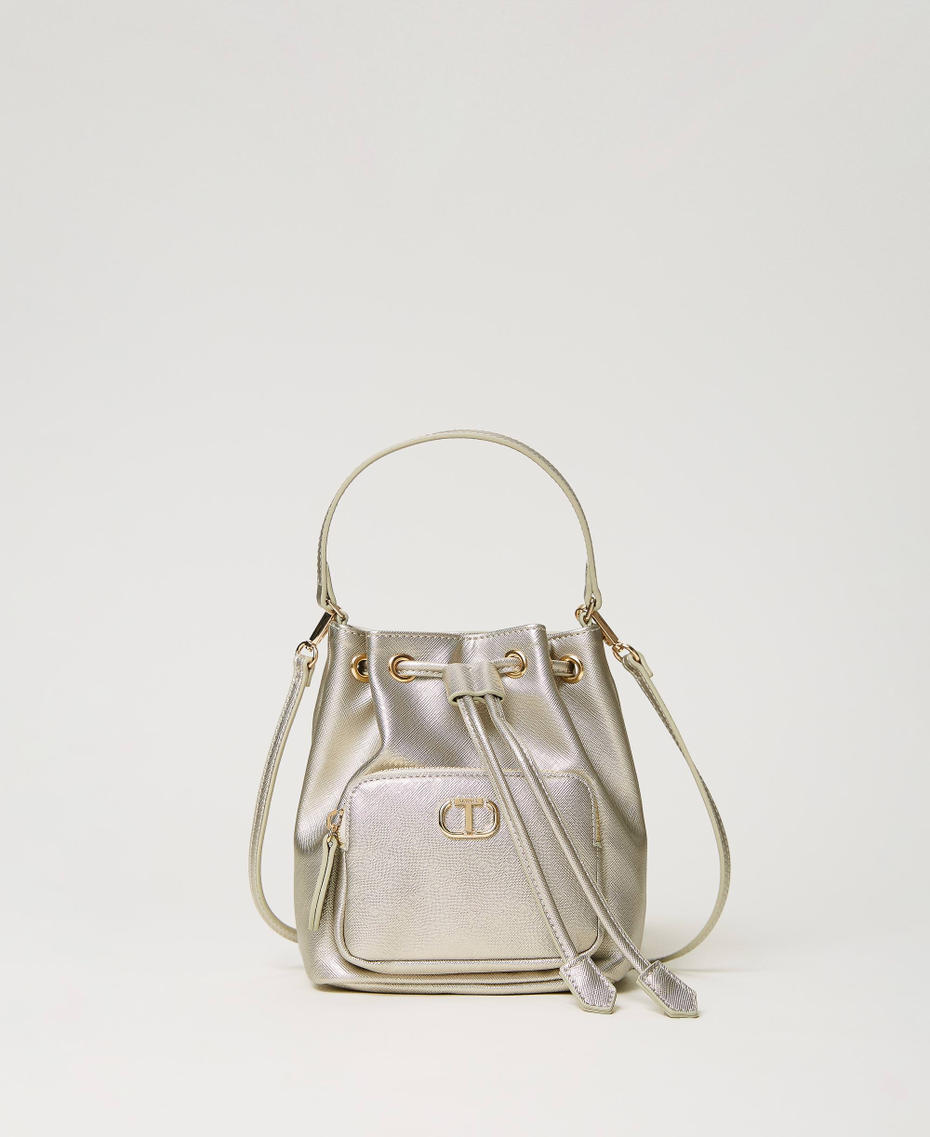 Mini bucket bag with Oval T Silver Woman 241TH7030_00995_01