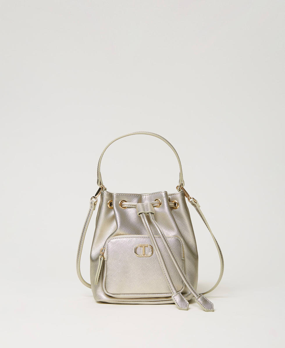 Mini sac seau avec Oval T Argent Femme 241TH7030_00995_01