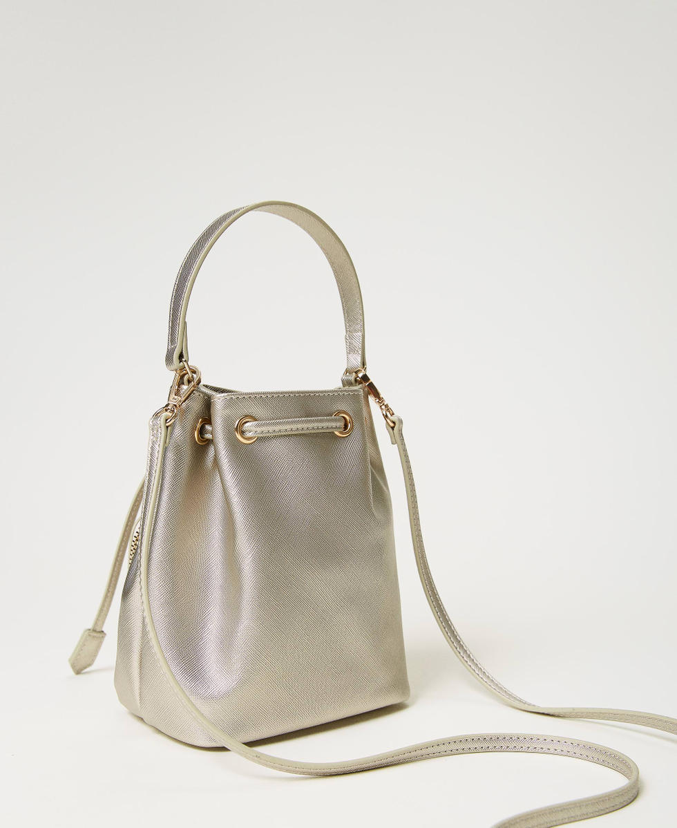 Mini sac seau avec Oval T Argent Femme 241TH7030_00995_03