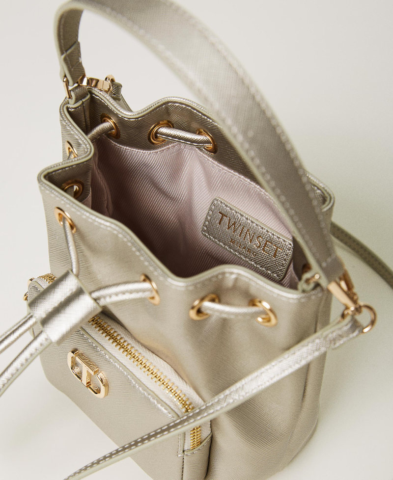 Mini bucket bag with Oval T Silver Woman 241TH7030_00995_04