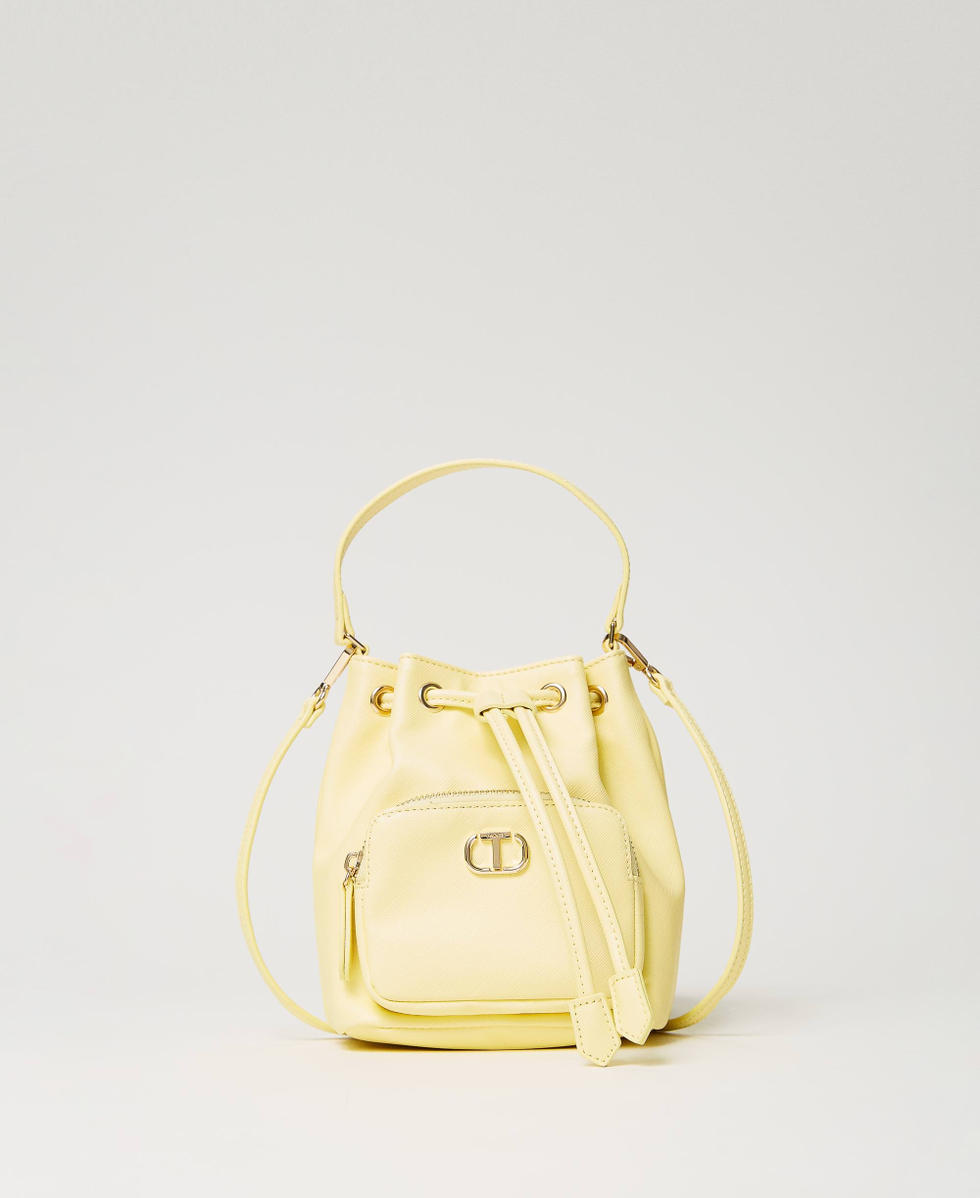 Mini bucket bag with Oval T “Light Lemon” Yellow Woman 241TH7030_04615_01