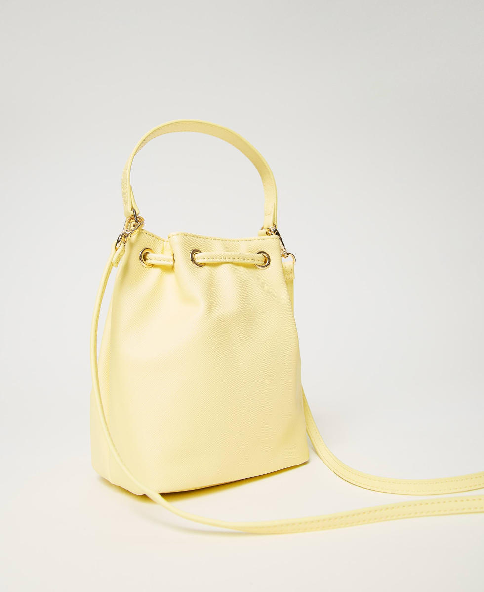 Mini bucket bag with Oval T “Light Lemon” Yellow Woman 241TH7030_04615_03
