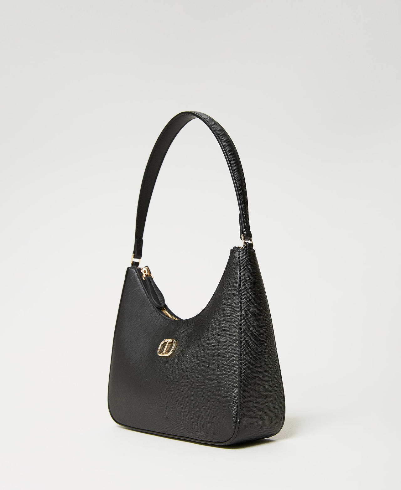 Mini hobo bag with Oval T Black Woman 241TH7032_00006_02