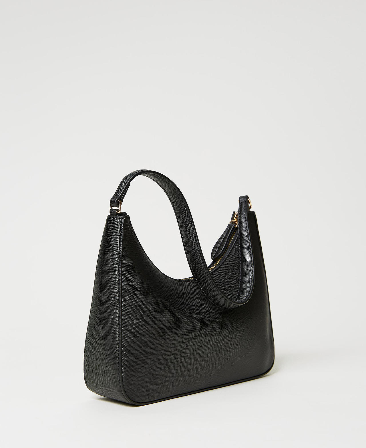 Mini hobo bag with Oval T Black Woman 241TH7032_00006_03