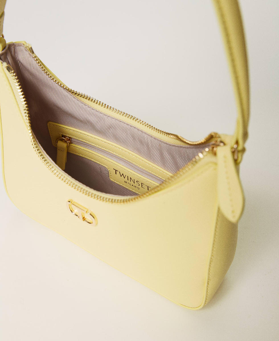 Mini hobo bag with Oval T &ldquo;Light Lemon&rdquo; Yellow Woman 241TH7032_04615_04