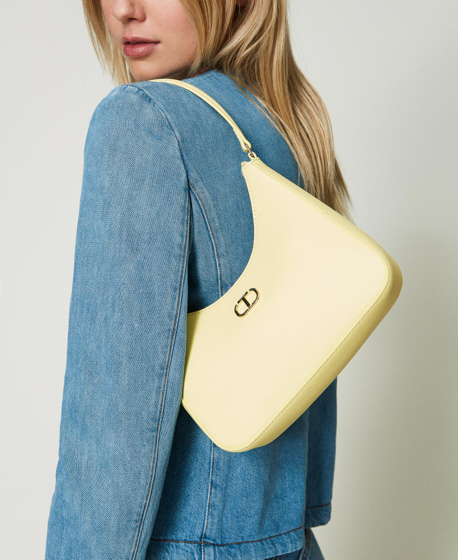 Mini hobo bag with Oval T &ldquo;Light Lemon&rdquo; Yellow Woman 241TH7032_04615_S0
