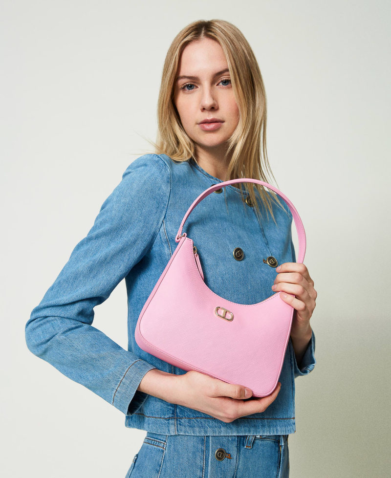 Mini-Hobo-Bag mit Oval T Prism Pink Frau 241TH7032-0S