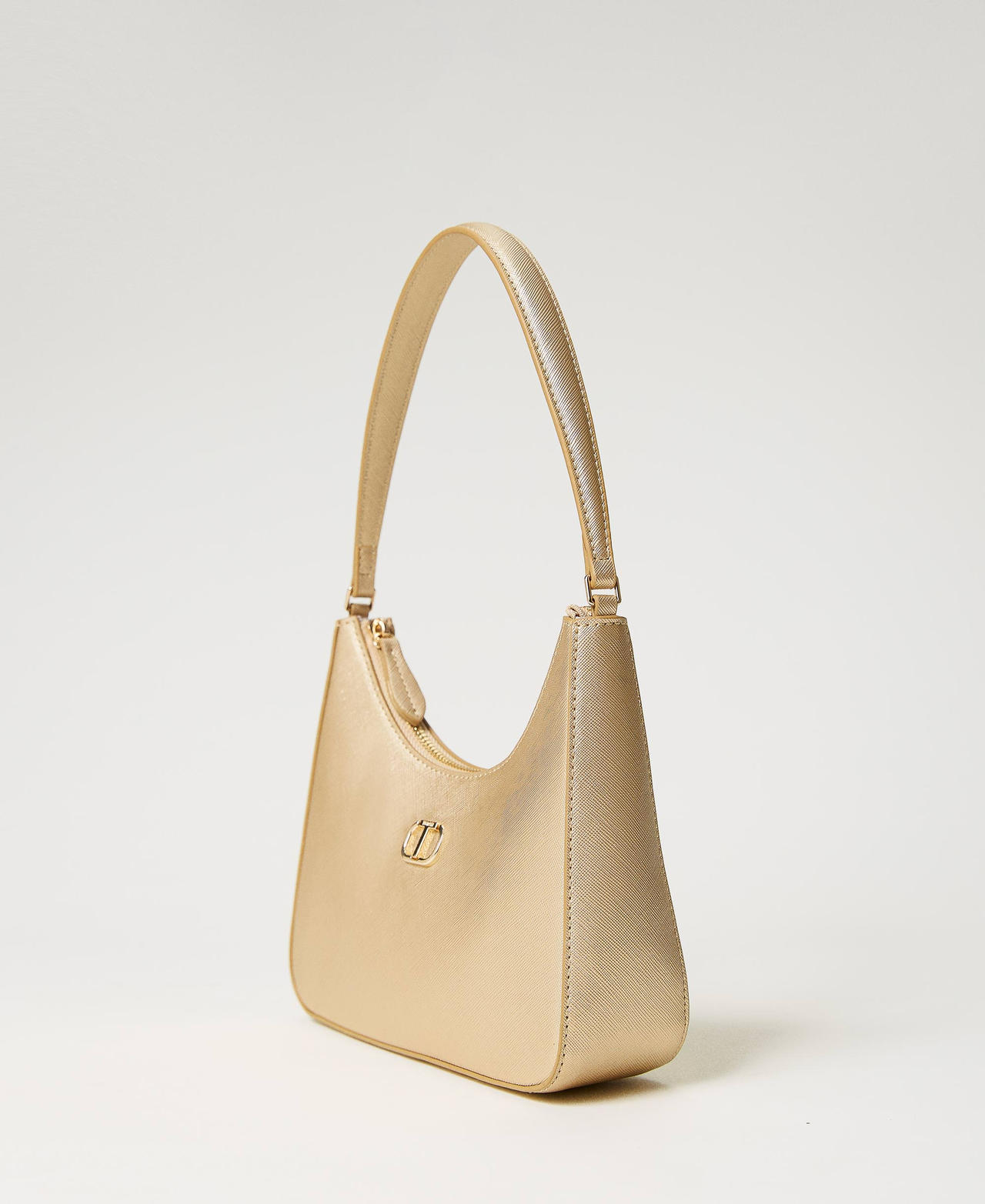 Mini hobo bag with Oval T &ldquo;Golden Precious&rdquo; Gold Woman 241TH7032_11309_02