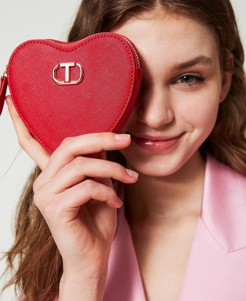 &lsquo;Mon Amour&rsquo; heart-shaped pendant pouch Lacquer Red Woman 241TH7042_00678_S0