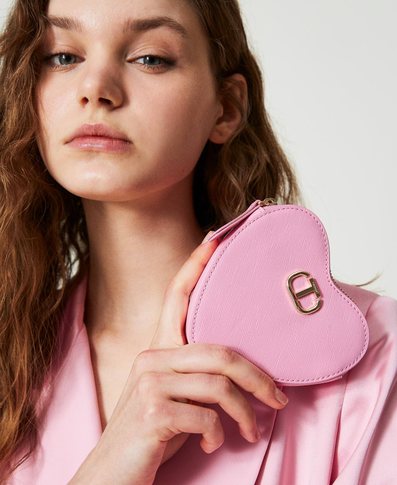 &lsquo;Mon Amour&rsquo; heart-shaped pendant pouch "Prism Pink" Woman 241TH7042_06649_S0