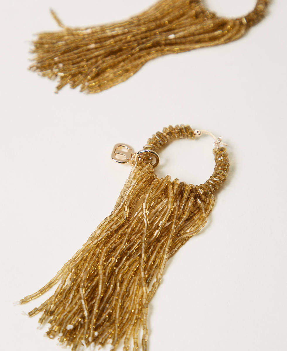 Beaded fringe earrings Gold Yellow Woman 241TO5010_00050_02
