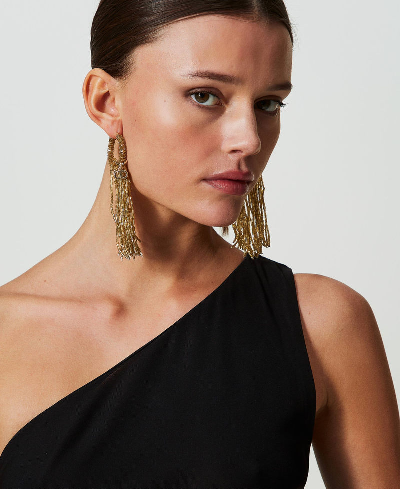 Beaded fringe earrings