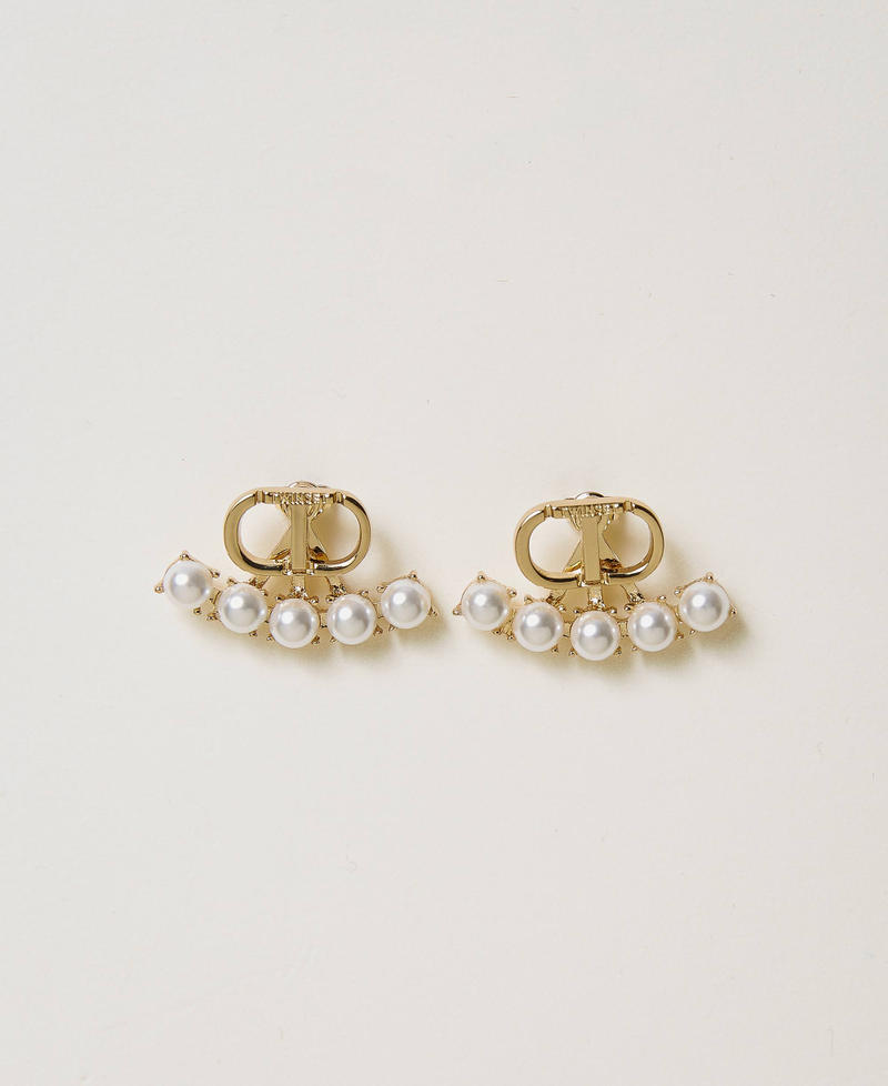 Earrings with pearls and Oval T New Gold Woman 241TO5070-02