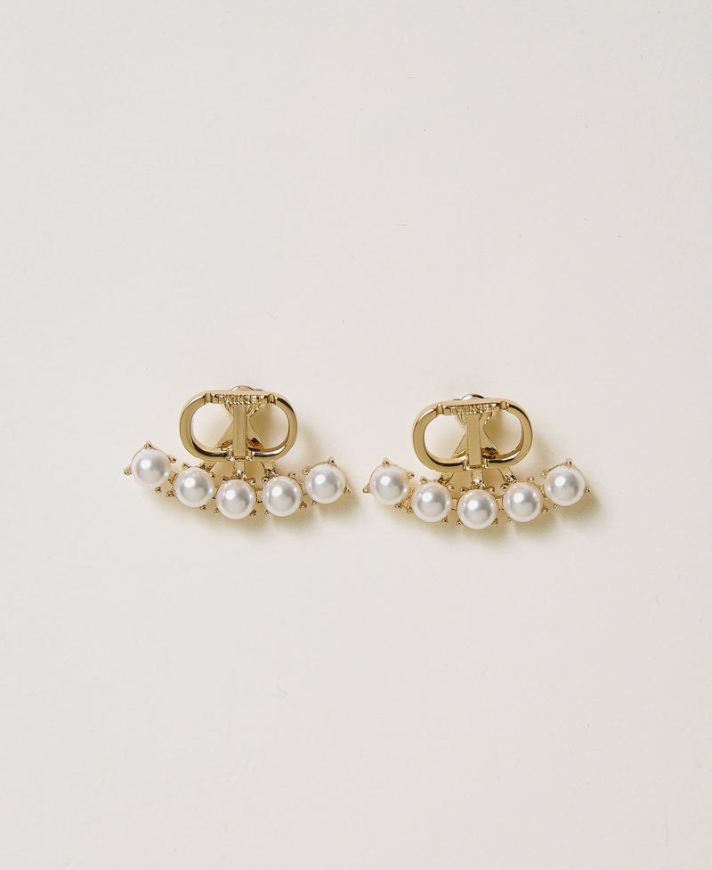 Earrings with pearls and Oval T New Gold Woman 241TO5070_10630_02