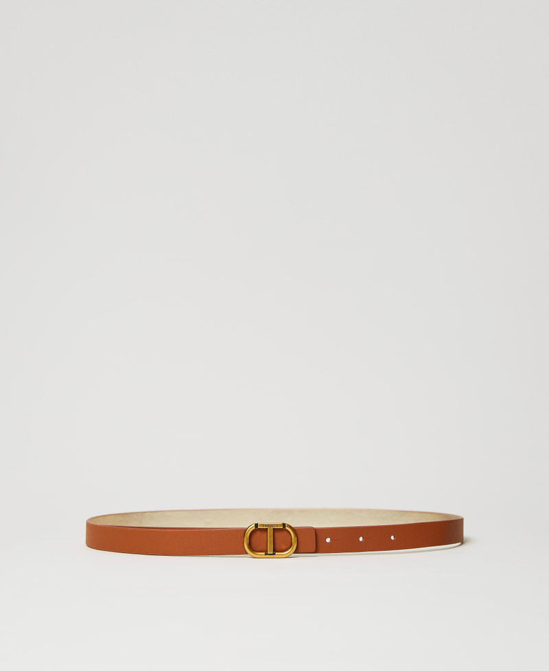 Ceinture réversible en cuir avec boucle Oval T