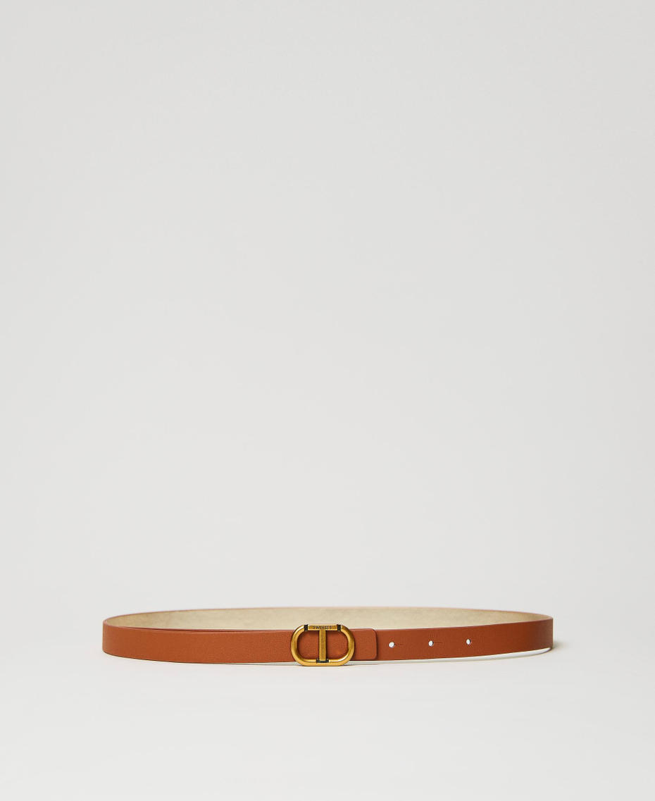 Ceinture réversible en cuir avec boucle Oval T