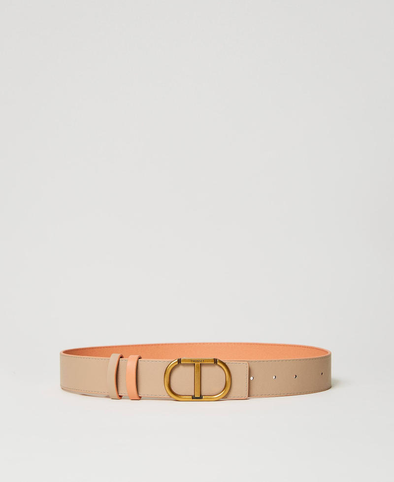 Ceinture réversible en cuir avec passants