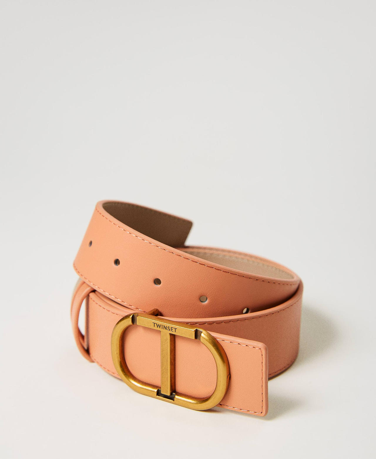 Reversible leather belt with loops Two-tone “Canyon Sunset" Orange /”Cold Sand” Beige Woman 241TO5091-03