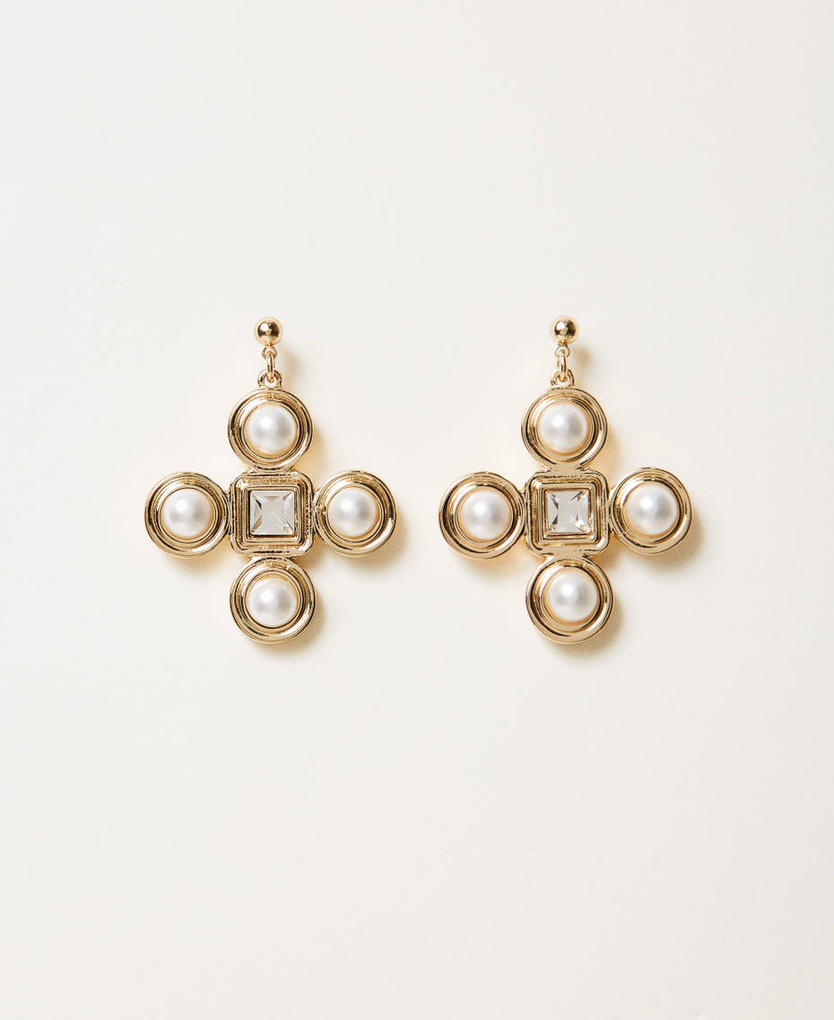 Boucles d’oreilles pendantes en croix