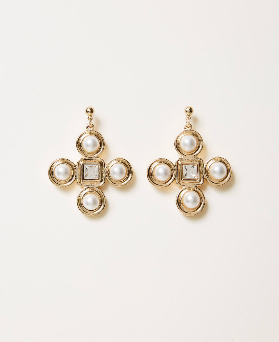 Boucles d’oreilles pendantes en croix New Gold Femme 241TO5200_10630_01