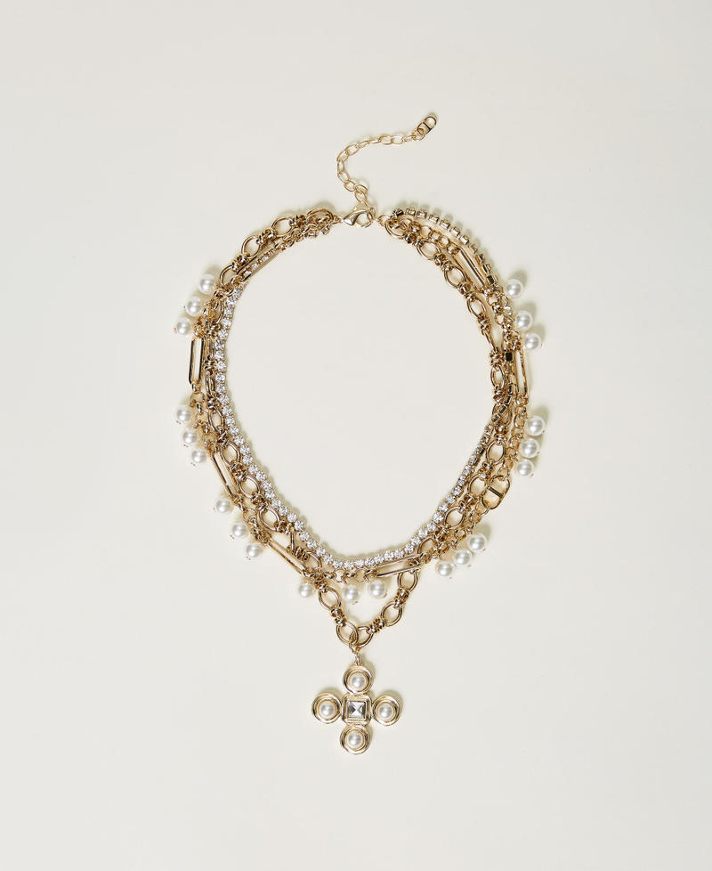 Halskette mit Kreuzanhänger New Gold Frau 241TO5201-01