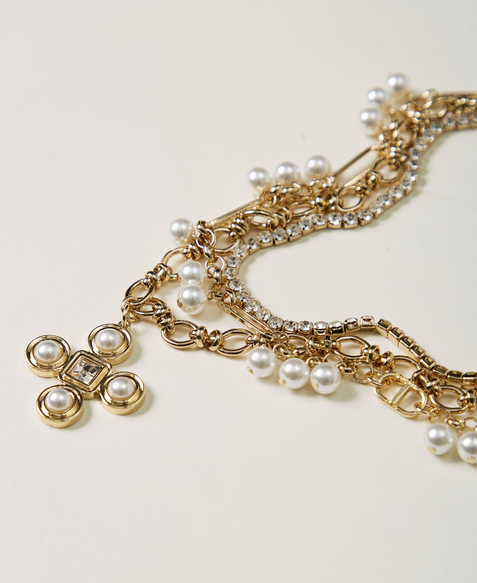 Necklace with pendant cross New Gold Woman 241TO5201_10630_02