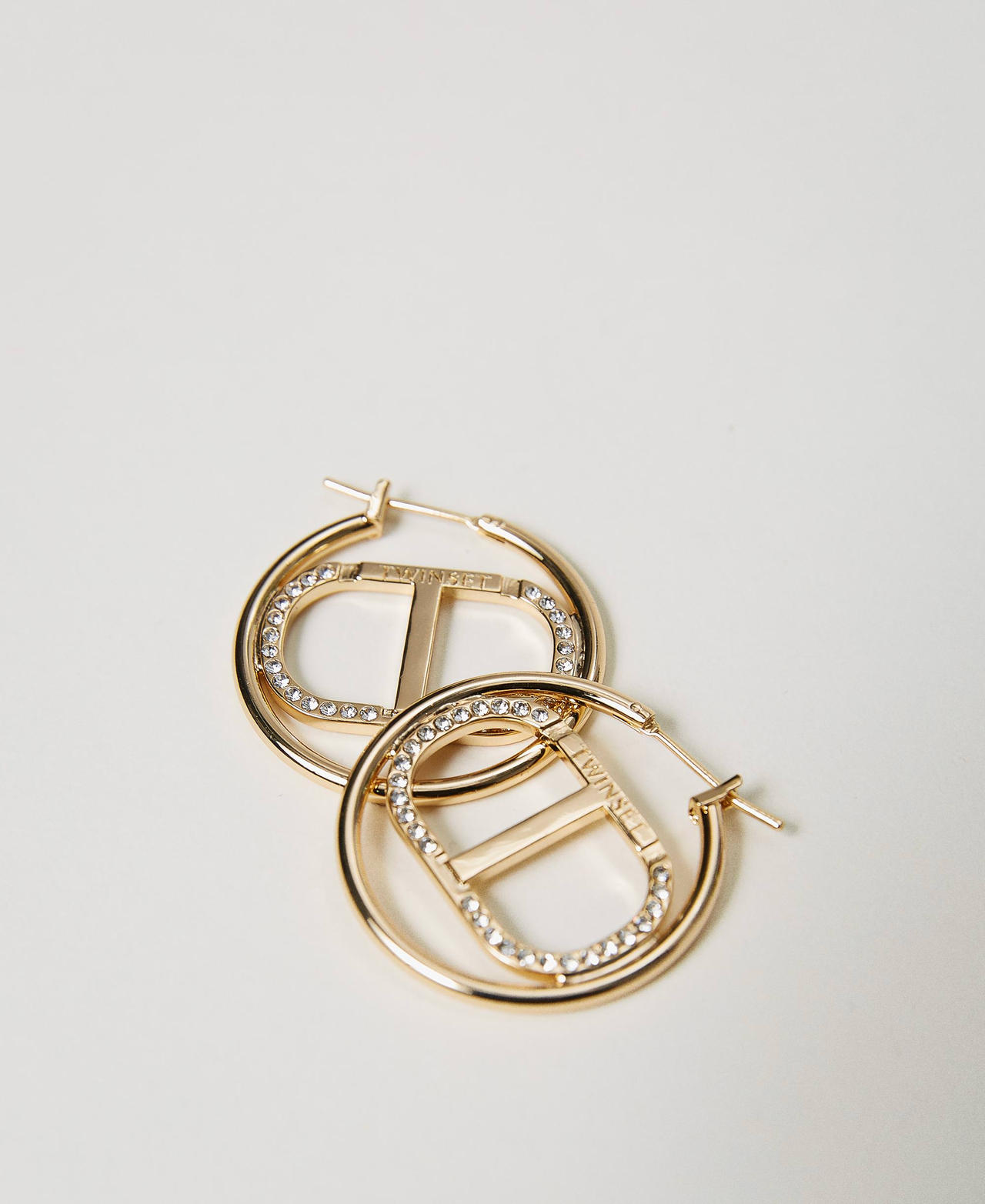 orecchini a cerchio con strass