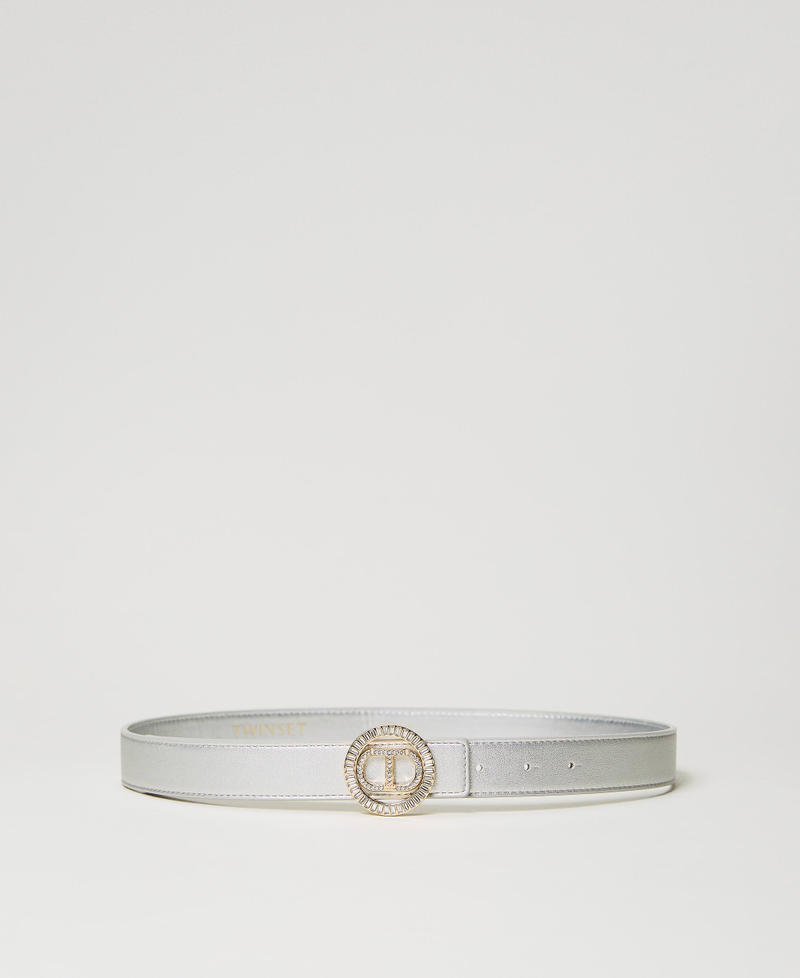 Ceinture lamée avec boucle Oval T