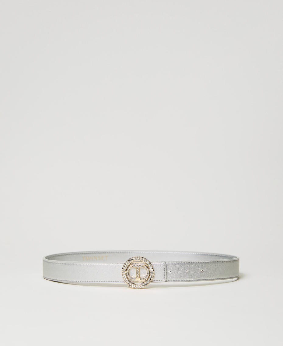 Ceinture lamée avec boucle Oval T