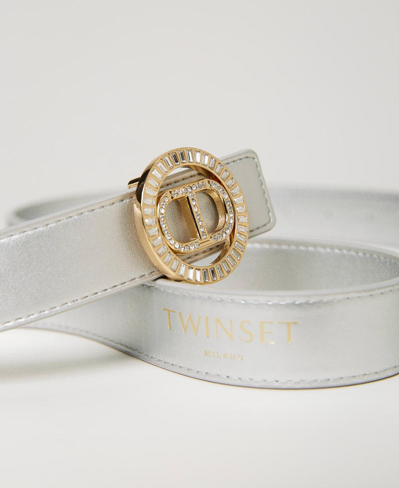 Ceinture lamée avec boucle Oval T