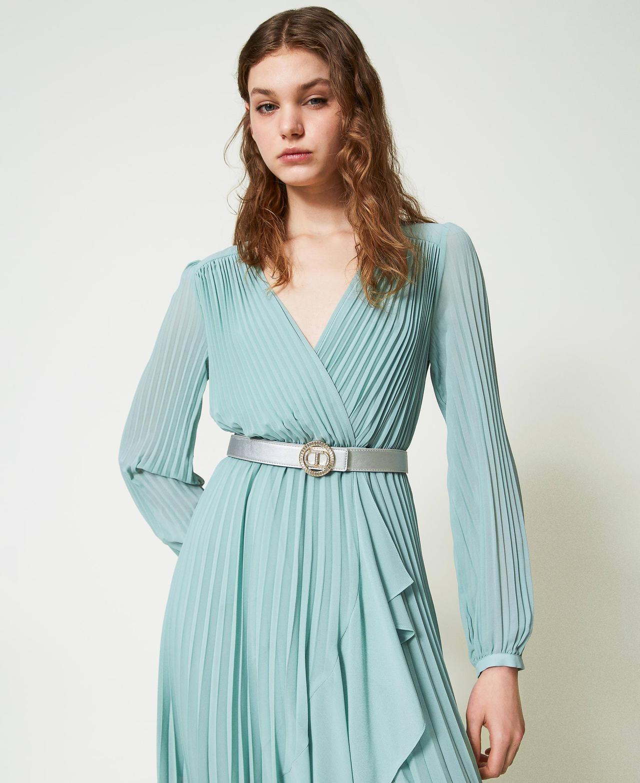 Ceinture lamée avec boucle Oval T